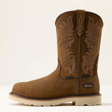 Ariat Activator Argo Waterproof Round Toe Composite Toe Work Boot in Distressed Brown, side view