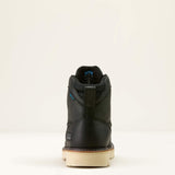Ariat Rebar Lift 6" Waterproof Work Boot in Black, heel view