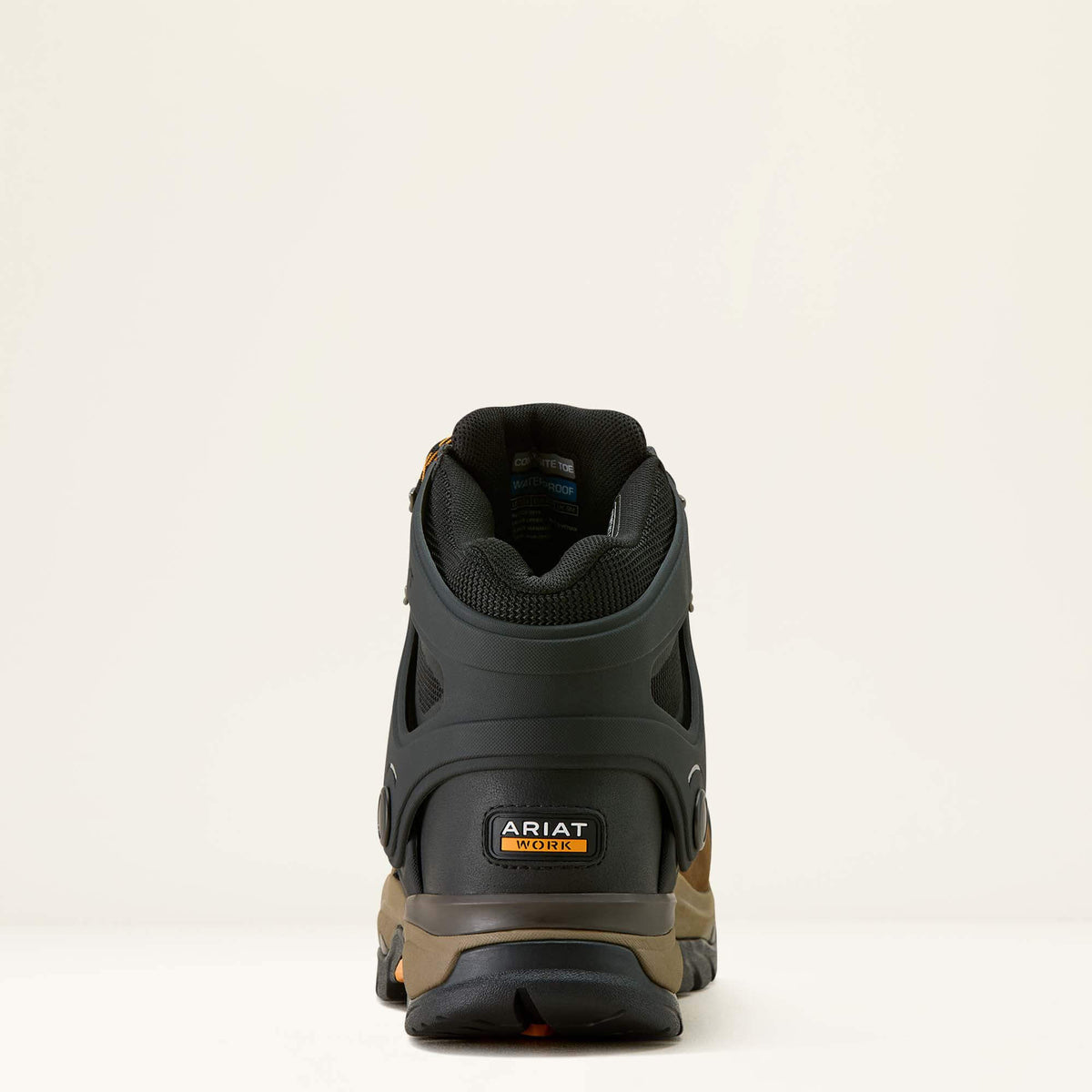 Ariat Endeavor 6" Waterproof Carbon Toe Work Boot in Rich Brown, heel view