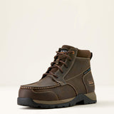 Ariat Edge Chukka 6" Waterproof Composite Toe Work Boot in Dark Brown, three-quarter front view