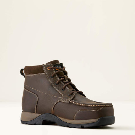 Ariat Edge Chukka 6" Waterproof Composite Toe Work Boot in Dark Brown, medial view