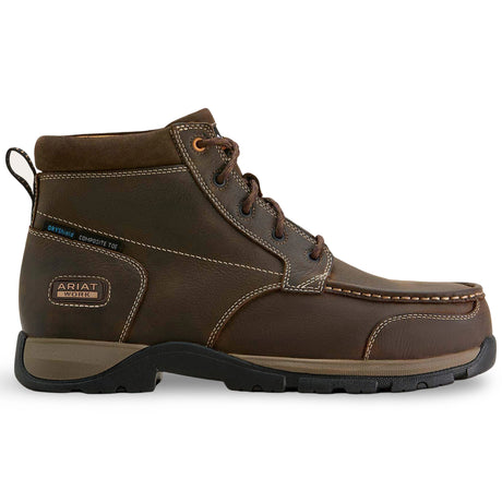Ariat Edge Chukka 6" Waterproof Composite Toe Work Boot in Dark Brown, side view