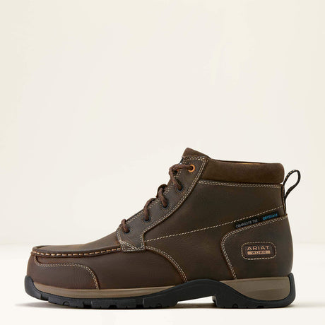 Ariat Edge Chukka 6" Waterproof Composite Toe Work Boot in Dark Brown, side view