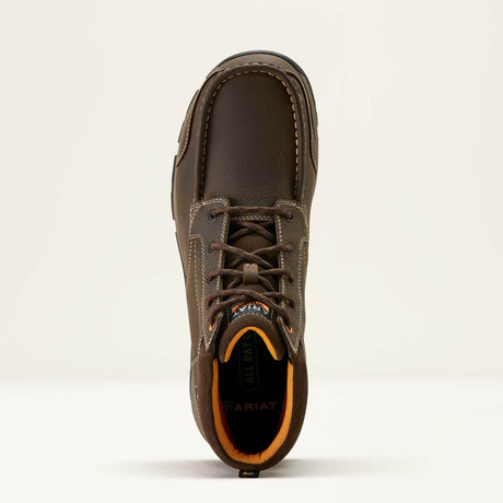 Ariat Edge Chukka 6" Waterproof Composite Toe Work Boot in Dark Brown, toe view