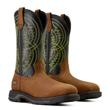 Ariat WorkHog XT Coil Wide Square Toe Carbon Toe Work Boot in Earth, pair view