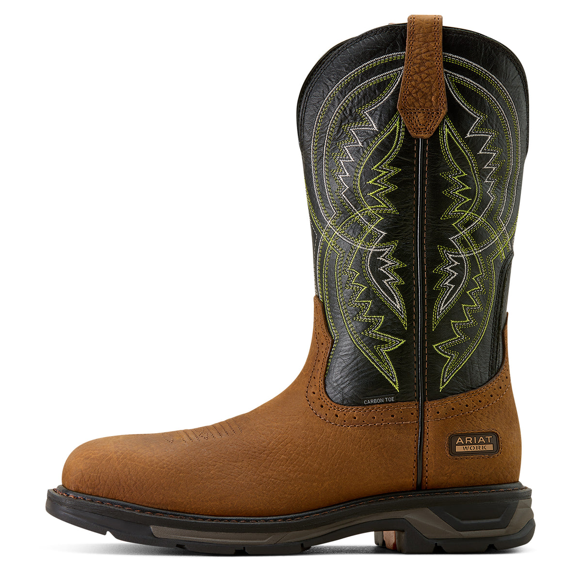 Ariat WorkHog XT Coil Wide Square Toe Carbon Toe Work Boot in Earth, side view