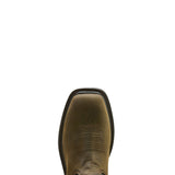 Ariat WorkHog XT Bolt Skull Waterproof Wide Square Toe Carbon Toe Work Boot in Iron Coffee, toe view