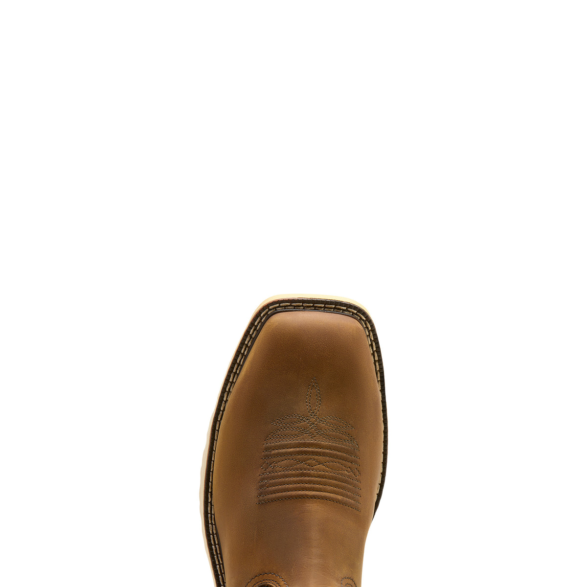 Ariat Activator Live Free Wide Square Toe  Work Boot in Distressed Brown, toe view