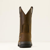 Ariat Turbo Duratread Pull On Static Dissipative Composite Toe Work Boot in Dark Brown, heel view