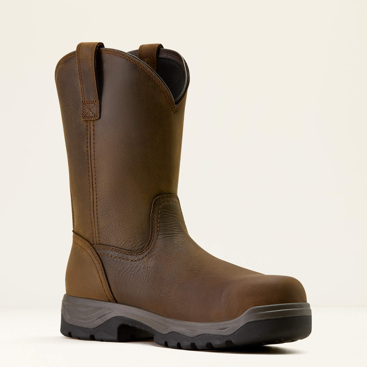 Ariat Turbo Duratread Pull On Static Dissipative Composite Toe Work Boot in Dark Brown, medial view