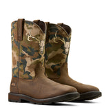 Ariat Groundbreaker Antler Waterproof Wide Square Toe  Work Boot in Bruin Brown, pair view