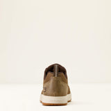 Ariat Outmatch Composite Toe Work Shoe in Brown Bomber, heel view