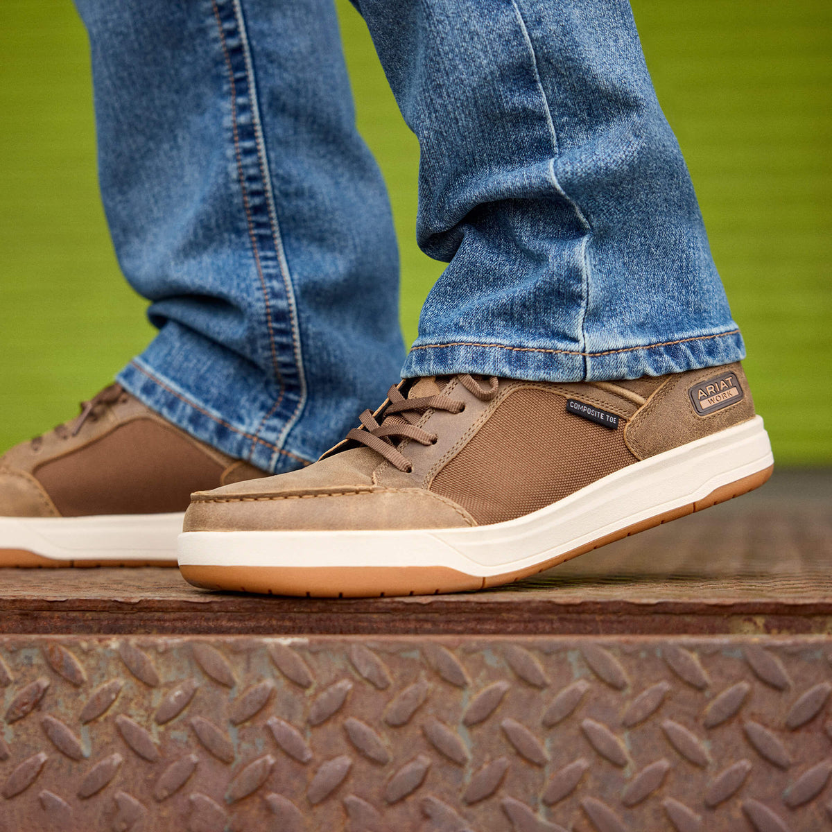 Ariat Outmatch Composite Toe Work Shoe in Brown Bomber, additional view
