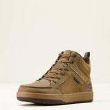 Ariat Outmatch Mid Composite Toe Work Shoe in Brown Bomber, three-quarter front view