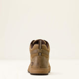 Ariat Outmatch Mid Composite Toe Work Shoe in Brown Bomber, heel view
