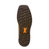 Ariat Activator Chelsea Waterproof Wide Square Toe Steel Toe Work Boot in Rye Brown, sole view