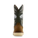 Ariat Activator Live Free Wide Square Toe Steel Toe Work Boot in Distressed Brown, heel view