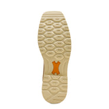 Ariat Activator Live Free Wide Square Toe Steel Toe Work Boot in Distressed Brown, sole view