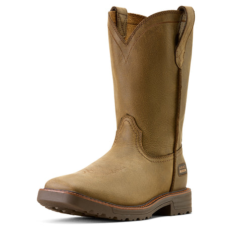Ariat Activator Wide Square Toe  Work Boot in Brown Bomber, three-quarter front view