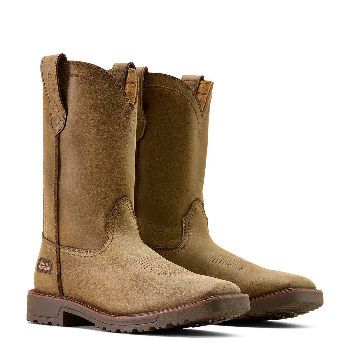 Ariat Activator Wide Square Toe  Work Boot in Brown Bomber, pair view