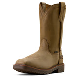 Ariat Activator Wide Square Toe Steel Toe Work Boot in Brown Bomber, three-quarter front view