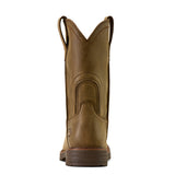 Ariat Activator Wide Square Toe Steel Toe Work Boot in Brown Bomber, heel view