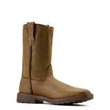 Ariat Activator Wide Square Toe Steel Toe Work Boot in Brown Bomber, medial view