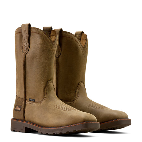 Ariat Activator Wide Square Toe Steel Toe Work Boot in Brown Bomber, pair view