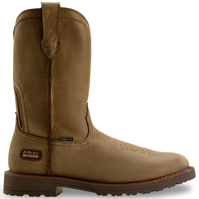 Ariat Activator Wide Square Toe Steel Toe Work Boot in Brown Bomber, side view