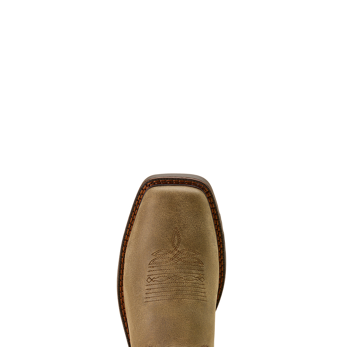 Ariat Activator Wide Square Toe Steel Toe Work Boot in Brown Bomber, toe view