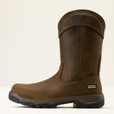 Ariat Turbo Duratread Pull On Waterproof Carbon Toe Work Boot in Dark Brown, side view