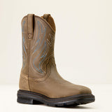 Ariat Sierra Shock Shield Wide Square Toe Steel Toe Work Boot in Brown Bomber, medial view