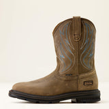 Ariat Sierra Shock Shield Wide Square Toe Steel Toe Work Boot in Brown Bomber, side view