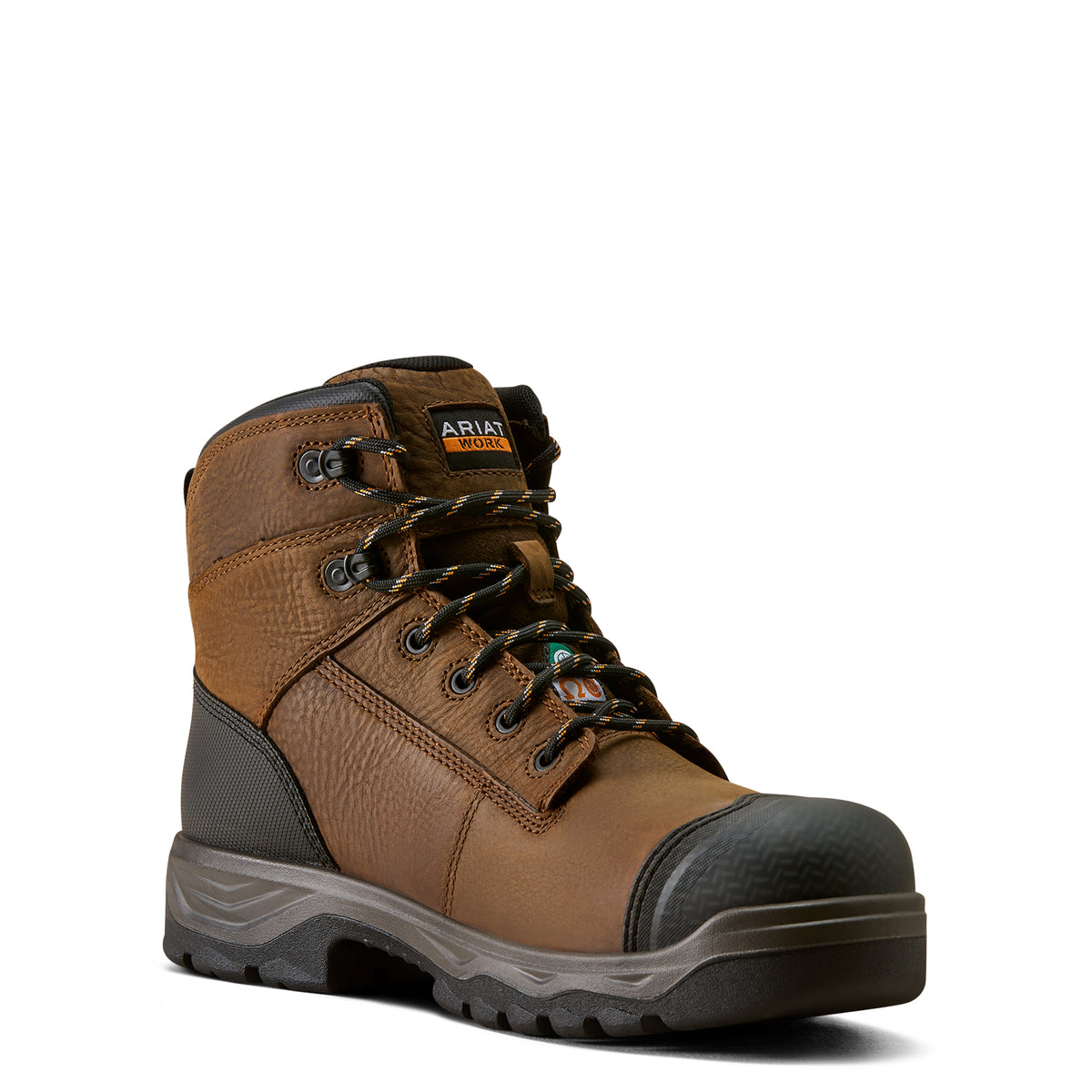 Ariat Turbo Duratread CSA 6" Waterproof Carbon Toe Work Boot in Rich Brown, medial view