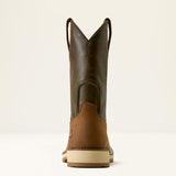 Ariat Activator Patriot Wide Square Toe  Work Boot in Alamo Brown, heel view