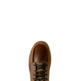 Ariat Outmatch Mid Composite Toe Work Shoe in Distressed Brown, toe view