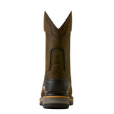 Ariat Stump Jumper Pull-On CSA Waterproof Insulated Composite Toe Work Boot in Iron Coffee, heel view