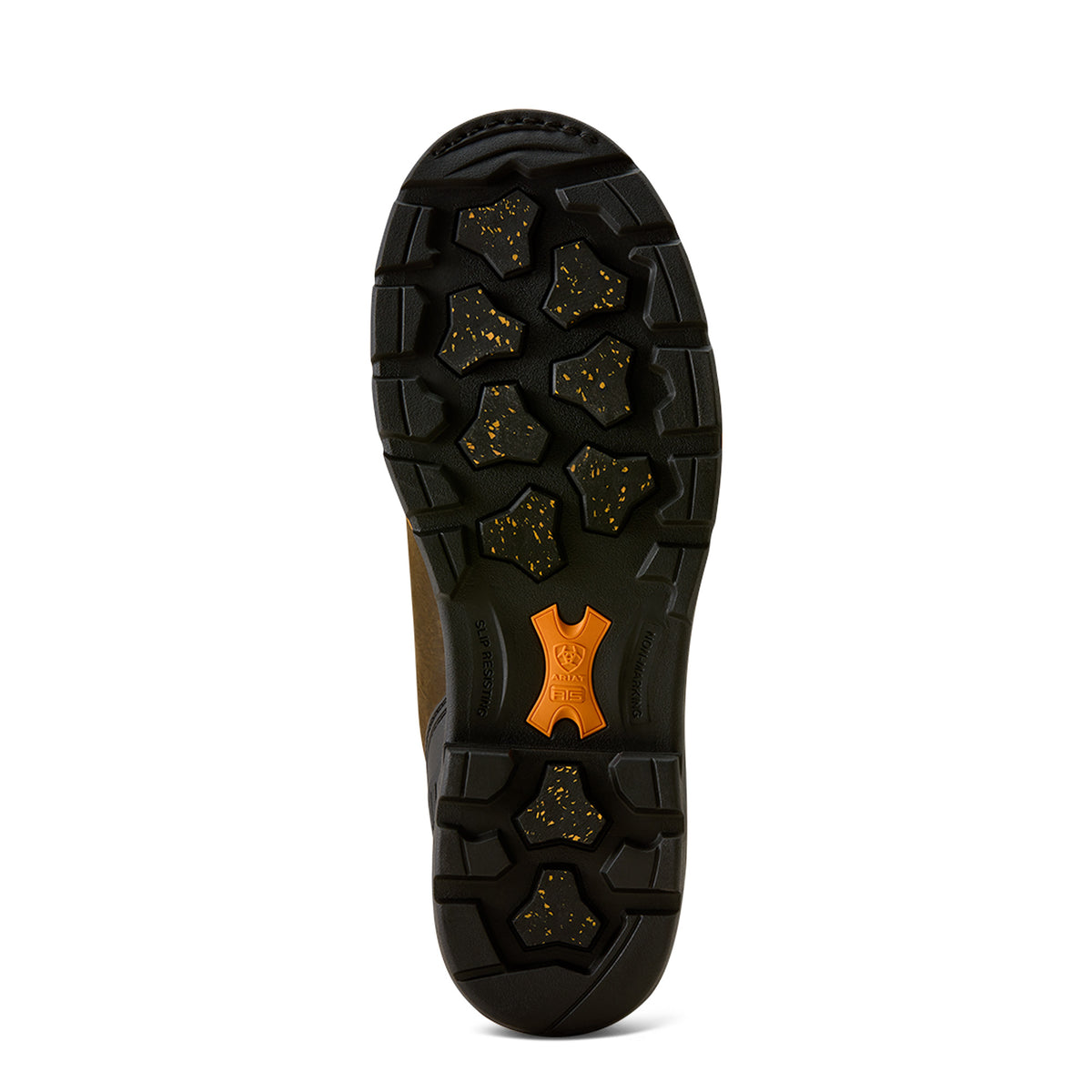 Ariat Stump Jumper Pull-On CSA Waterproof Insulated Composite Toe Work Boot in Iron Coffee, sole view