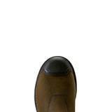 Ariat Stump Jumper Pull-On CSA Waterproof Insulated Composite Toe Work Boot in Iron Coffee, toe view