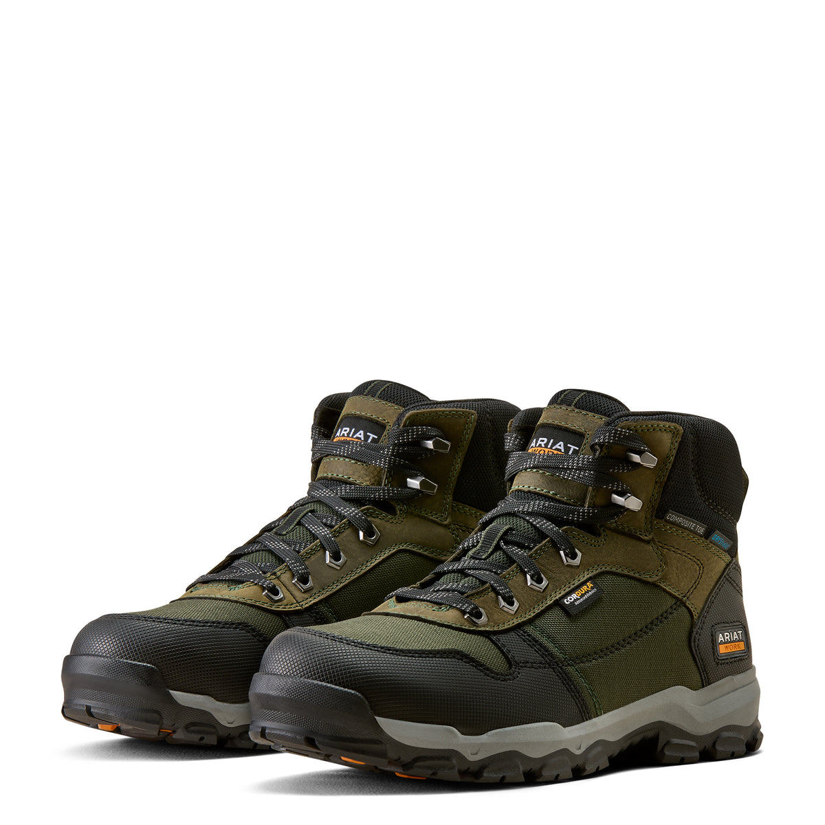 Ariat Stryker Neo Waterproof Composite Toe Work Boot in Burnt Olive, pair view