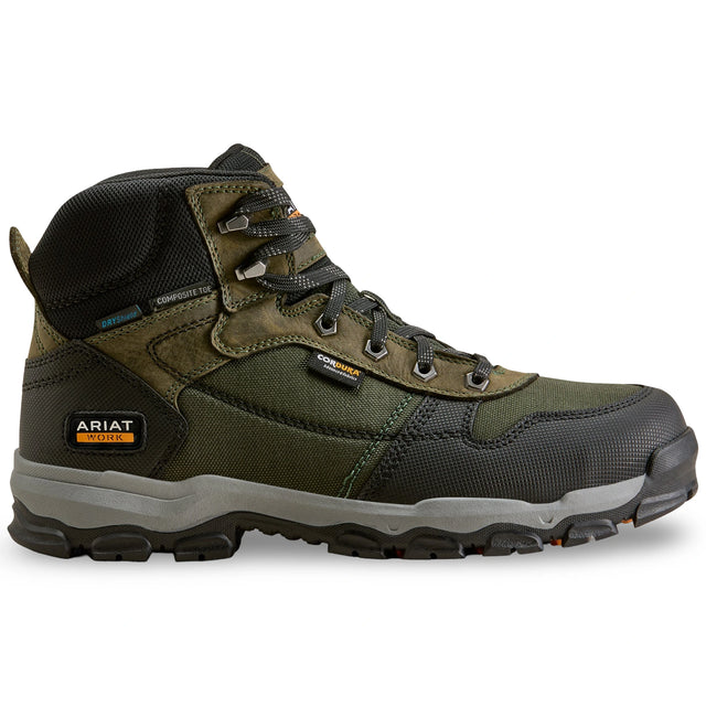 Ariat Stryker Neo 5-inch waterproof composite toe work boot in Burnt Olive, style 10080449, side view