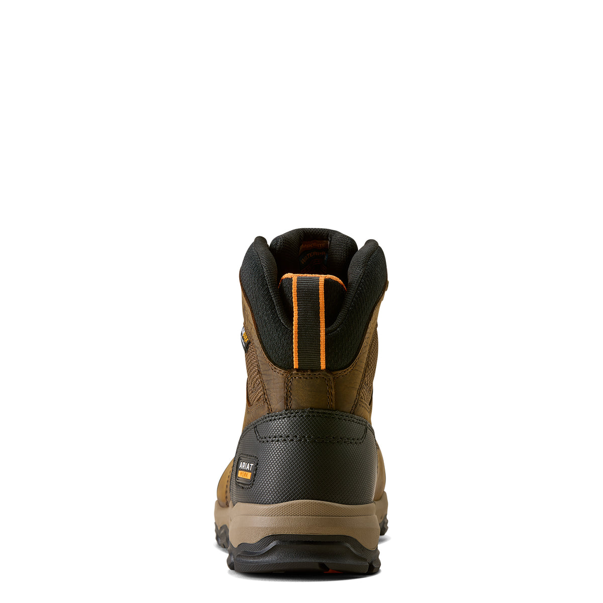 Ariat Stryker Neo 6" Waterproof Composite Toe Work Boot in Dark Brown, heel view