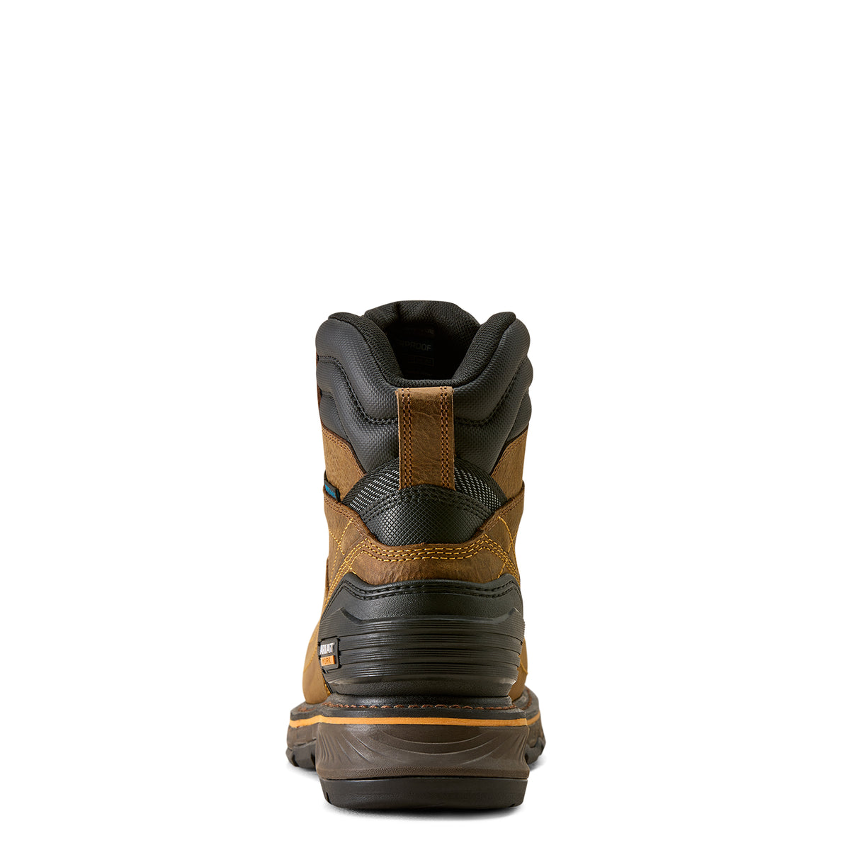 Ariat Stump Jumper 6" Waterproof Composite Toe Work Boot in Rye Brown, heel view