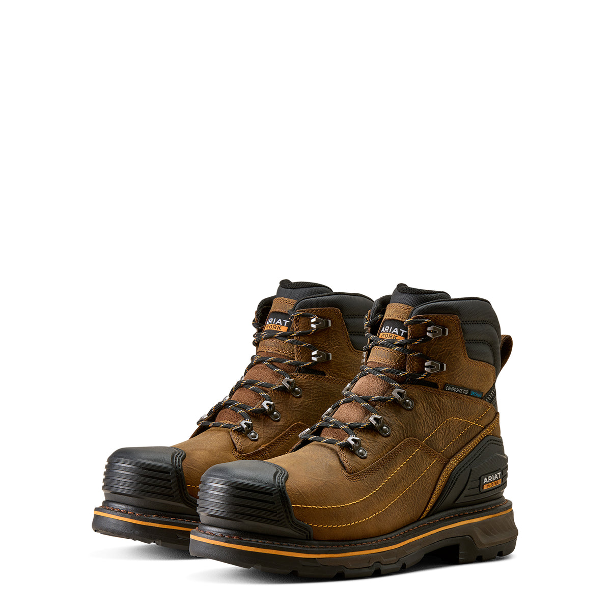 Ariat Stump Jumper 6" Waterproof Composite Toe Work Boot in Rye Brown, pair view