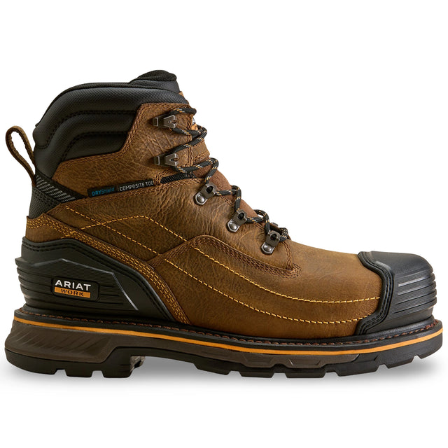 Ariat Stump Jumper 6-inch waterproof composite toe work boot in Rye Brown, style 10080453, side view