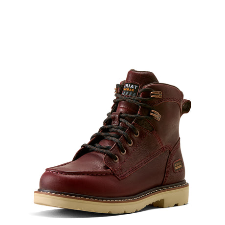 Ariat Rebar Lift Work Boot in Cranberry, three-quarter front view
