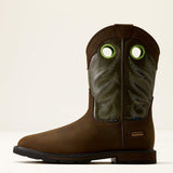 Ariat Groundwork waterproof steel toe work boot in Dark Brown, style 10082099, side view