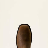 Ariat Groundwork Wide Square Toe Steel Toe Work Boot in Brown, toe view