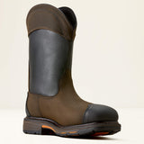 Ariat WorkHog Full Boar Waterproof Wide Square Toe Composite Toe Work Boot in Iron Coffee, medial view