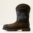 Ariat WorkHog Full Boar waterproof composite toe work boot in Iron Coffee, style 10082161, side view